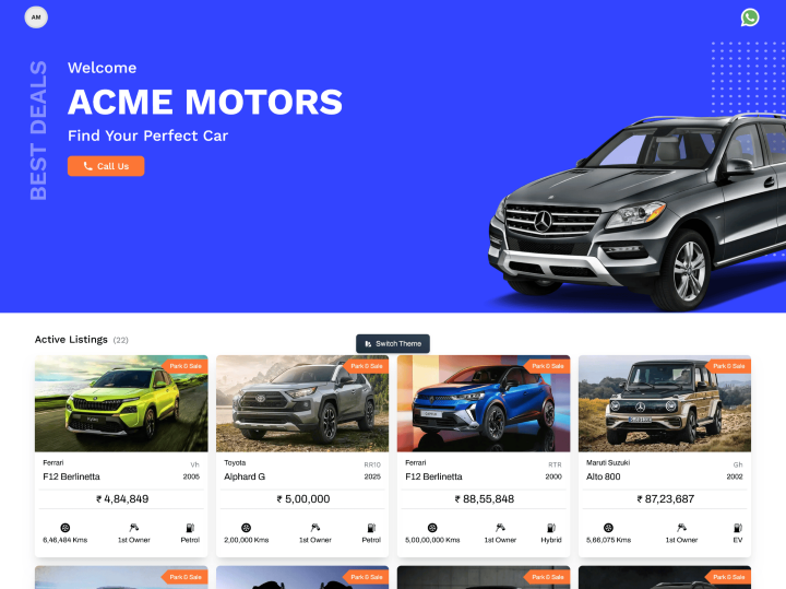 myshowroom online website theme 3